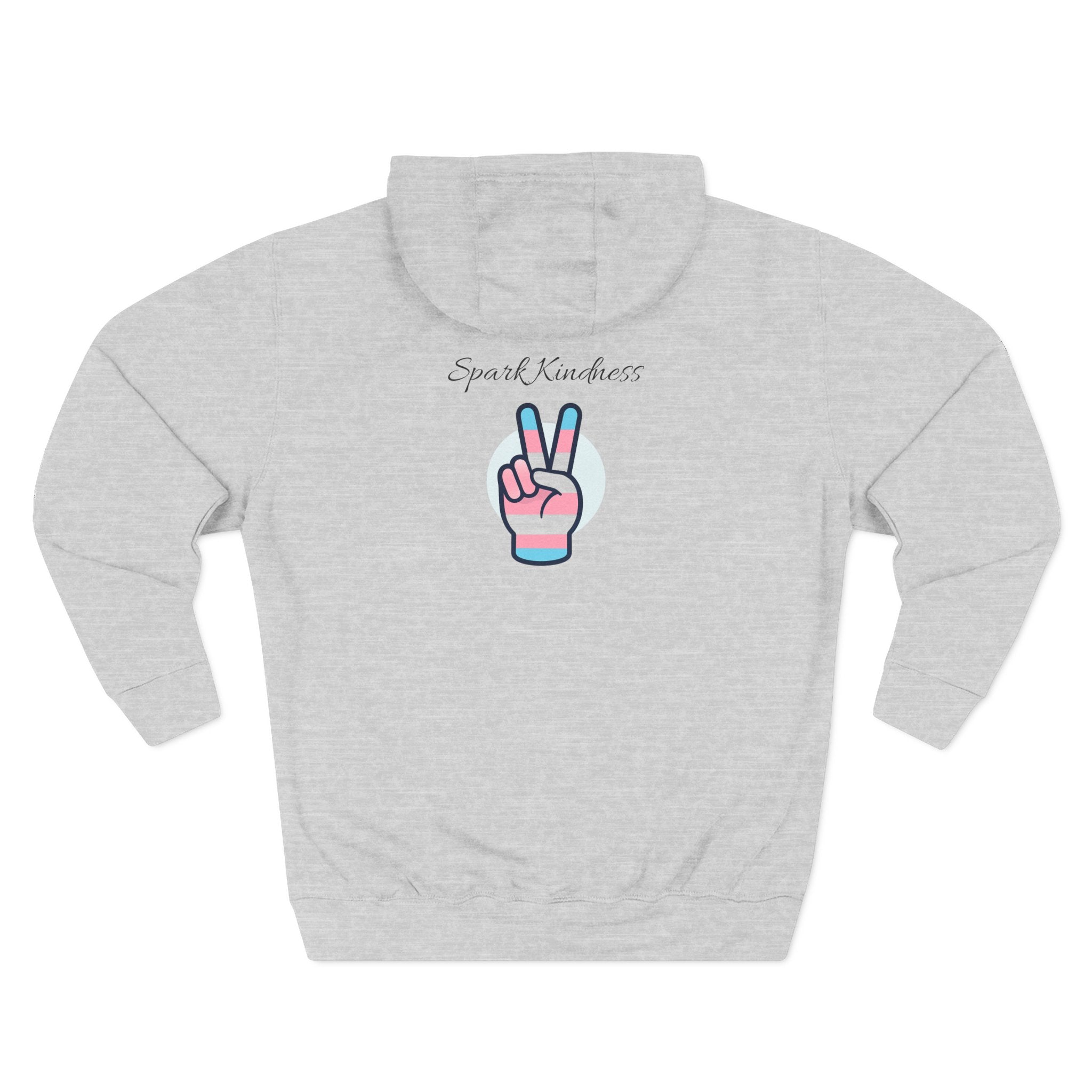 Fleece Hoodie - Spark Kindness Global Trans Family Love Design