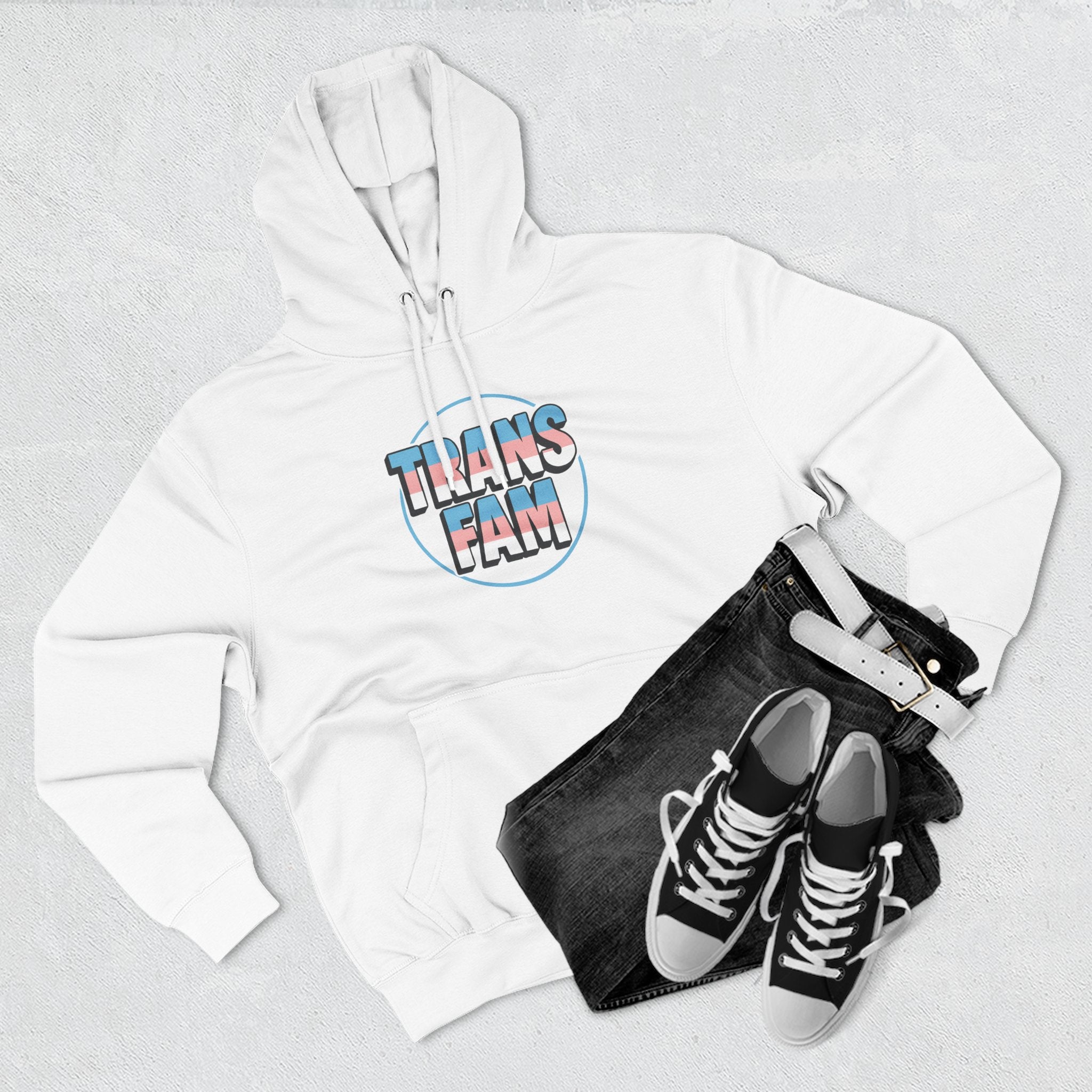 Fleece Hoodie - Spark Kindness Global Trans Family Love Design