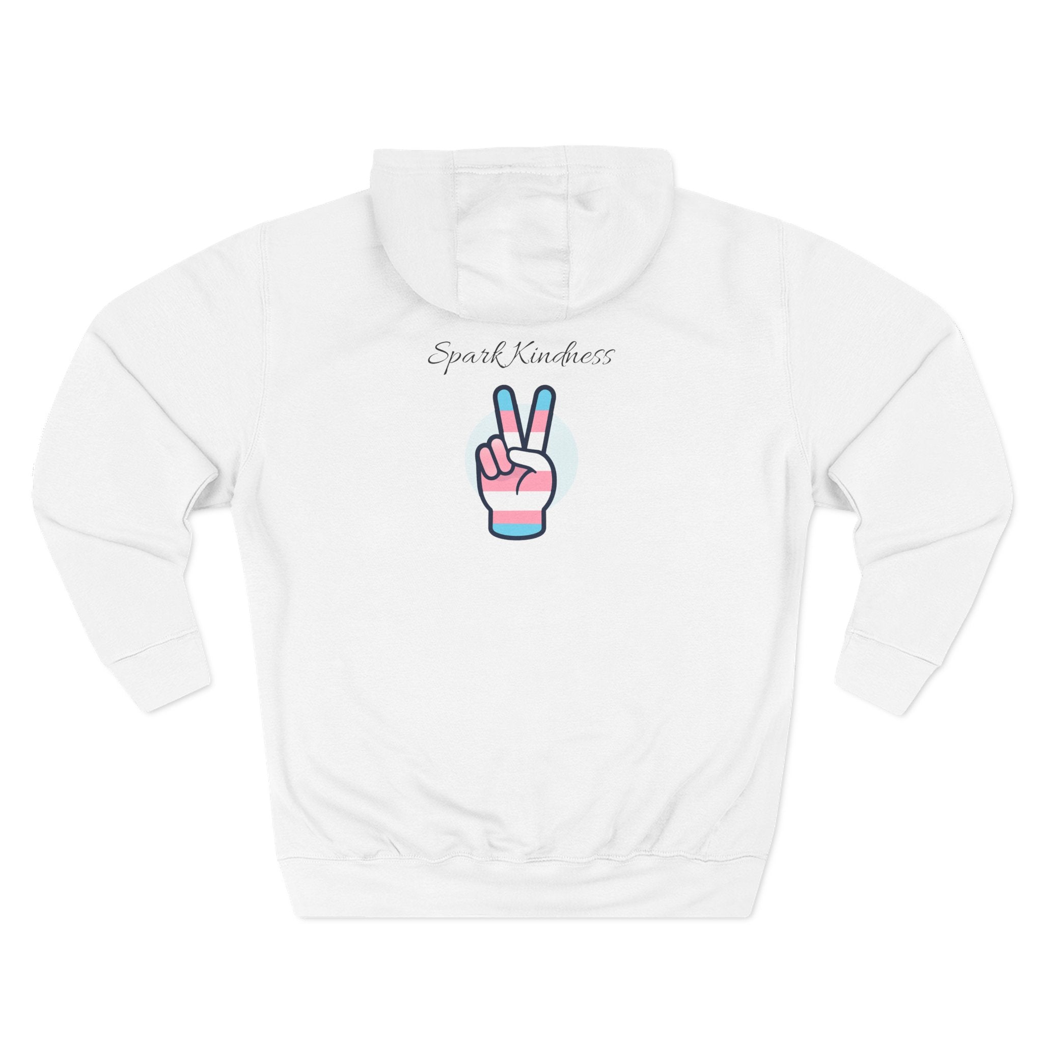 Fleece Hoodie - Spark Kindness Global Trans Family Love Design